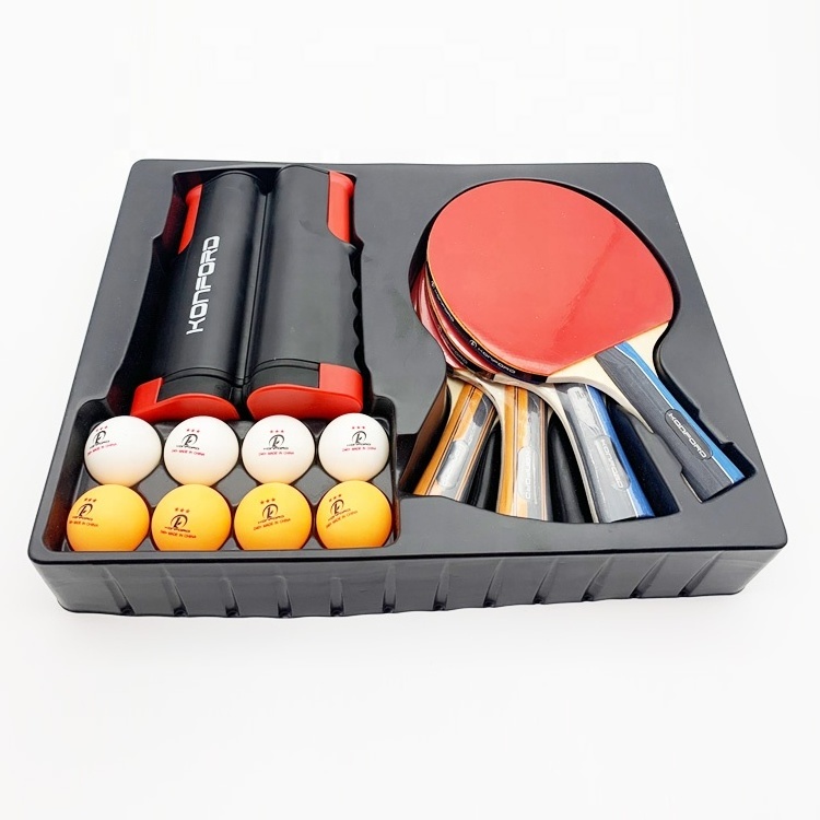 Professional table tennis racket raquetas de tenis de mesa personalizada recreational custom wood paddle set with net