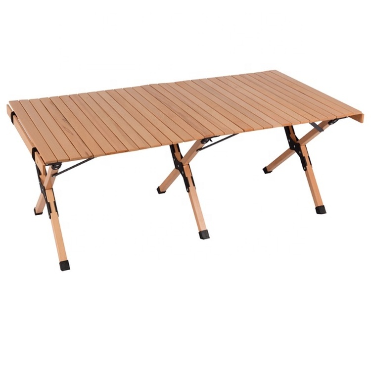 From China factory direct wholesale sales of small folding table OEM/ODM bamboo series metal buckle outdoor entertainment table