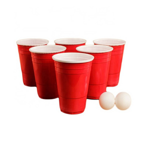 Interesting Game Mesa de Beer Pong Reusable Beer Pong Cups 16oz 18oz Set Custom Logo Print Beerpong Balls