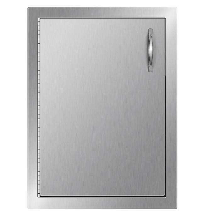 BBQ Access Door 16 x 22 Inch Vertical Outdoor Kitchen Door Left Hinged Stainless Steel Access Door for Outdoor Kitchen