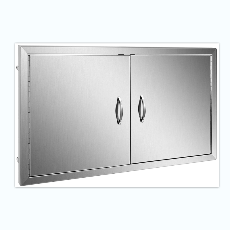 39W x 26H Inch Double BBQ Door Stainless Steel Outdoor Kitchen Doors for BBQ Island Grill Station Outside Cabinet