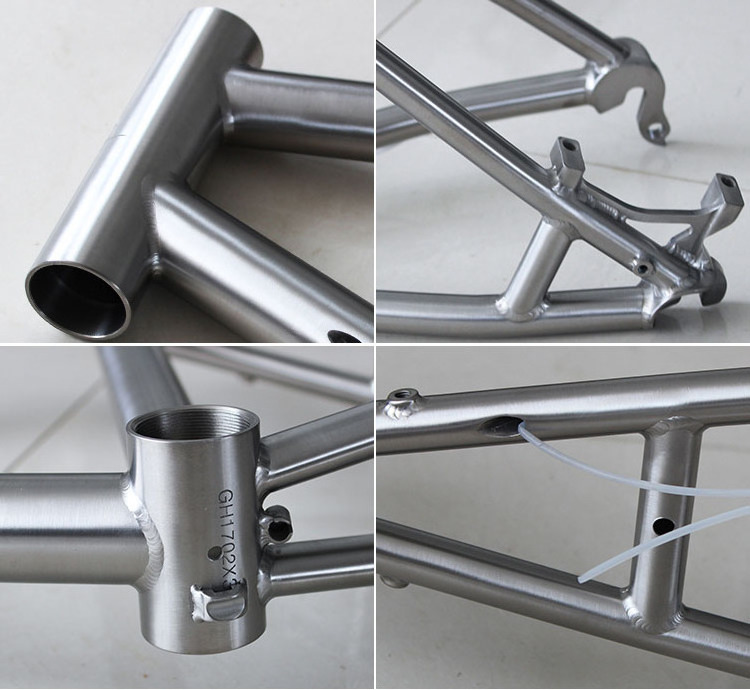 Titanium Alloy mini velo Bicycle Frame with Internal routing disc brake