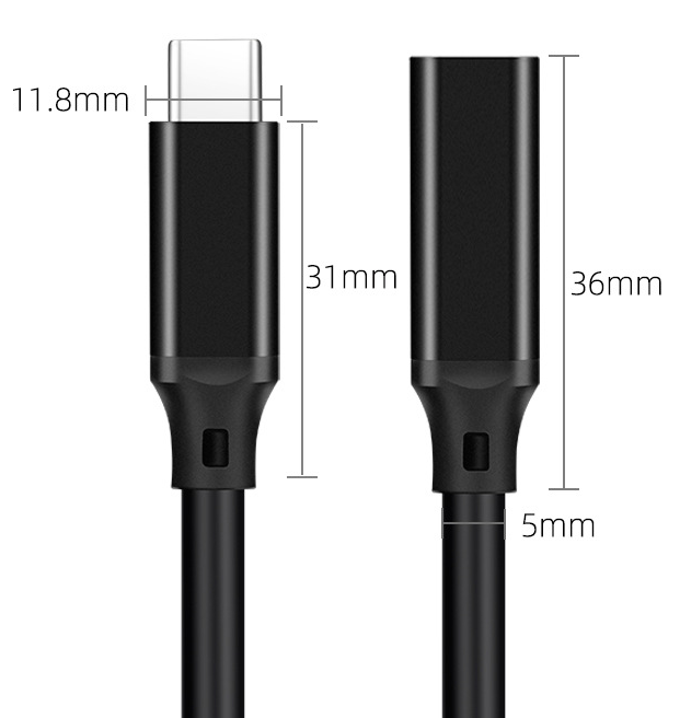 Type-c extension cable male-to-female transfer USB3.2-C 4K 10Gbps  projection docking station hard disk 5A fast charging cable