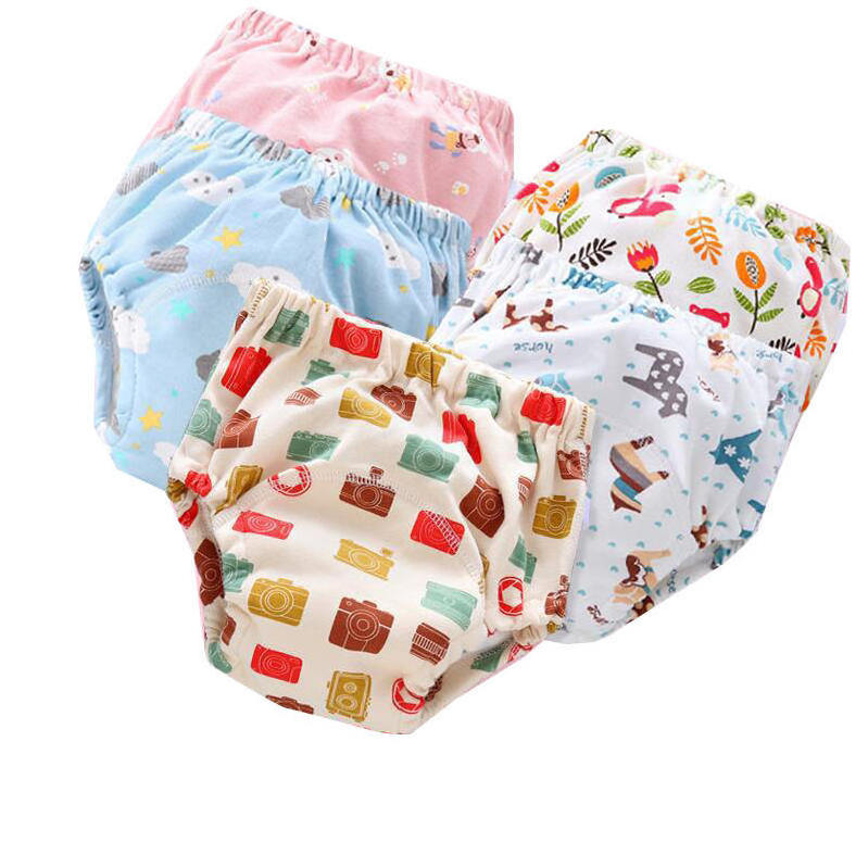 High Quality Baby Cotton Training Pants Reusable 6 Layers Breathable Gauze Training Pants Washable Diapers