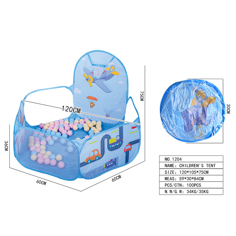 Indoor Tents For Kids Foldable Baby Ocean Ball Pool Pit Shoot Ball Tent Basketball Rim Pool