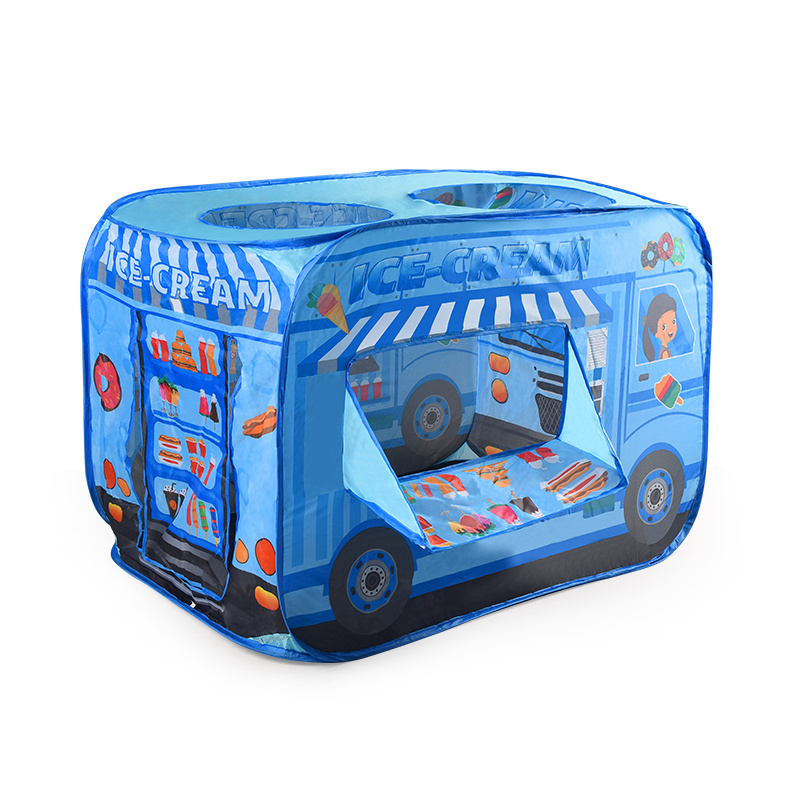 Factory Supply Foldable Ice Cream Truck Kids Playhouse Pop Up tent Multi-color Car Shape Toy Tents for Children Play Tent