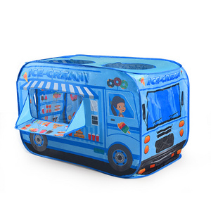 Factory Supply Foldable Ice Cream Truck Kids Playhouse Pop Up tent Multi-color Car Shape Toy Tents for Children Play Tent