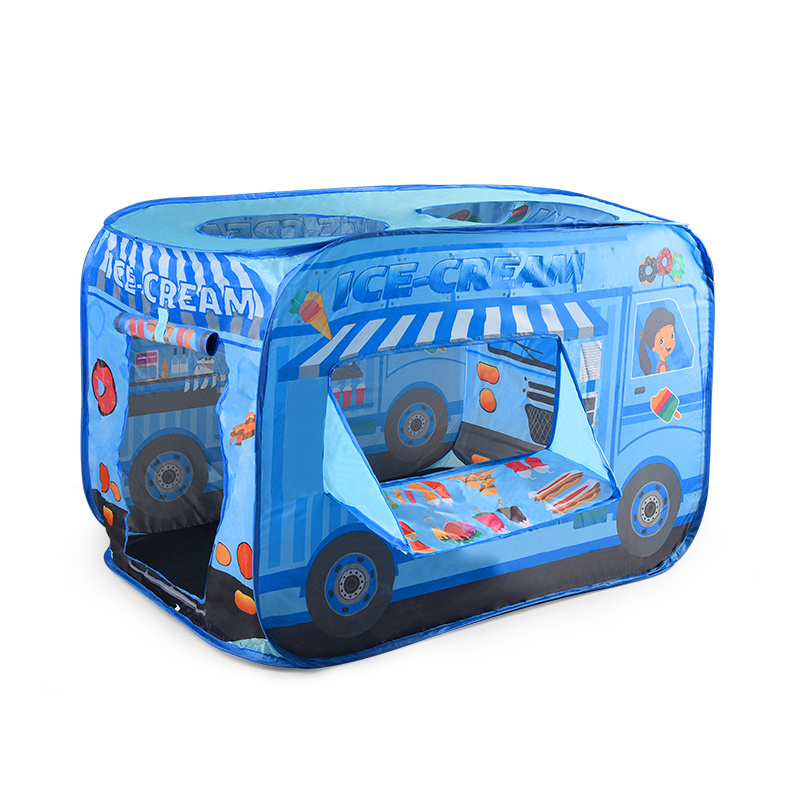 Factory Supply Foldable Ice Cream Truck Kids Playhouse Pop Up tent Multi-color Car Shape Toy Tents for Children Play Tent