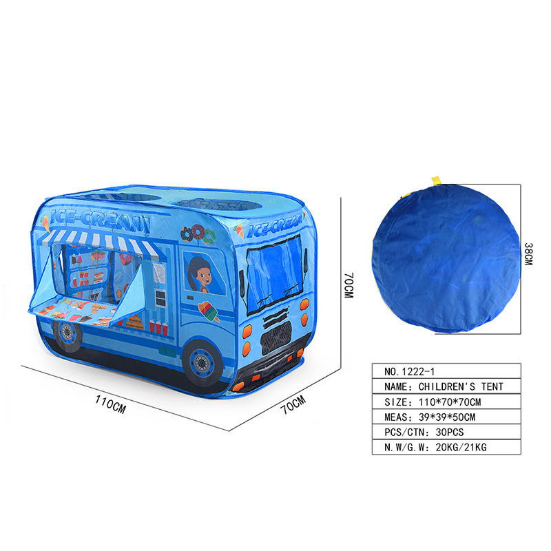 Factory Supply Foldable Ice Cream Truck Kids Playhouse Pop Up tent Multi-color Car Shape Toy Tents for Children Play Tent