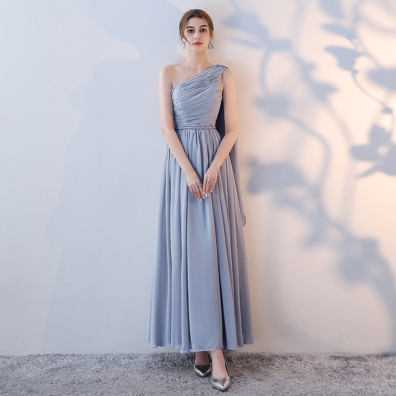 Custom off shoulder women bridesmaid dresses elegant evening long maxi prom dress summer chiffon dress