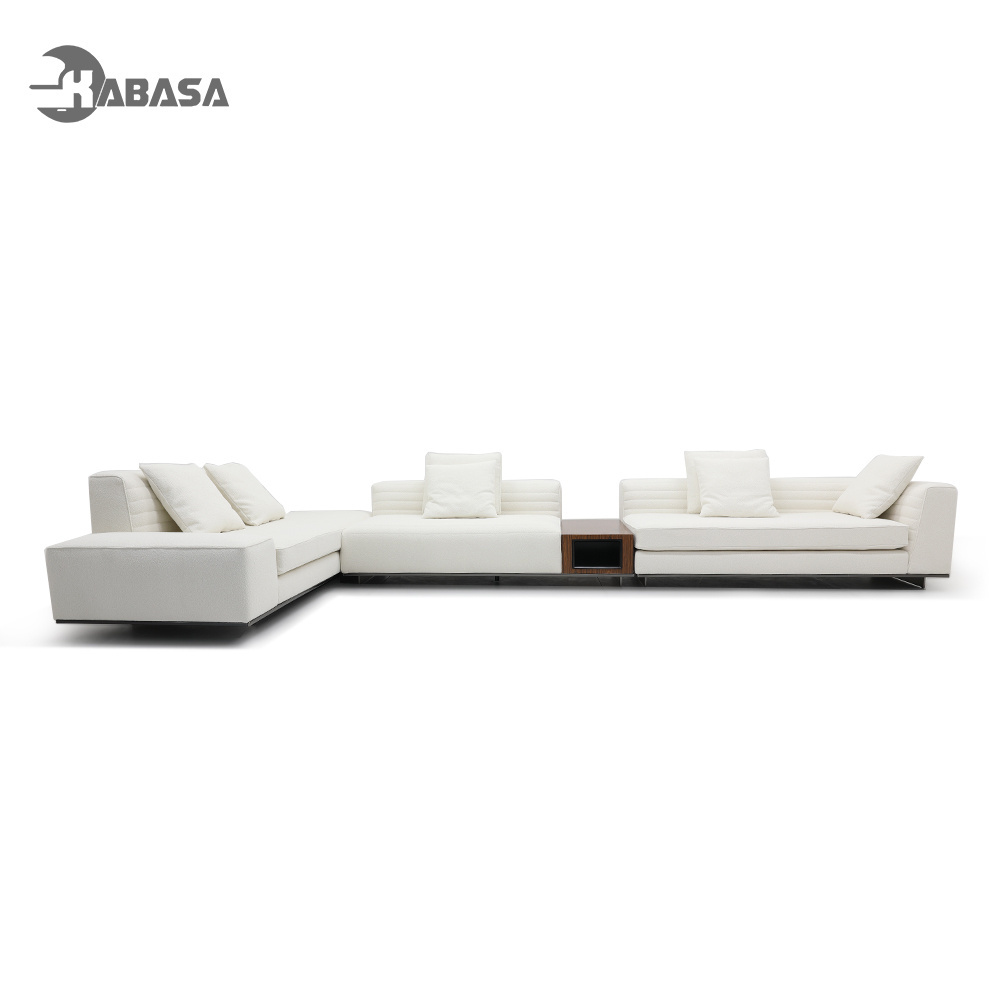 KABASA Italian Style Modern Sectional Sofa Set Furniture Soft Living Room Sofa Seat Artistic and Luxurious L Shape Fabric Sofa S