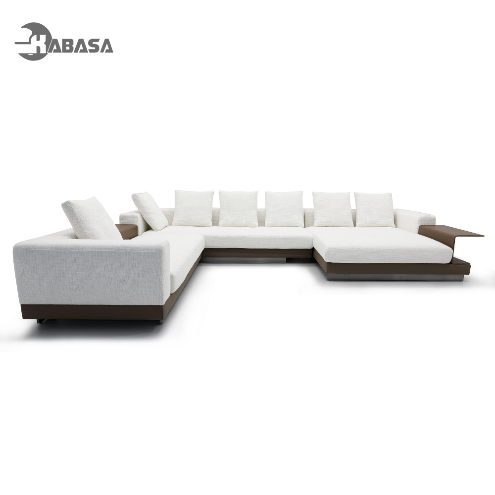 KABASA Italian Style Modern Sectional Sofa Set Furniture Soft Living Room Sofa Seat Artistic and Luxurious L Shape Fabric Sofa S