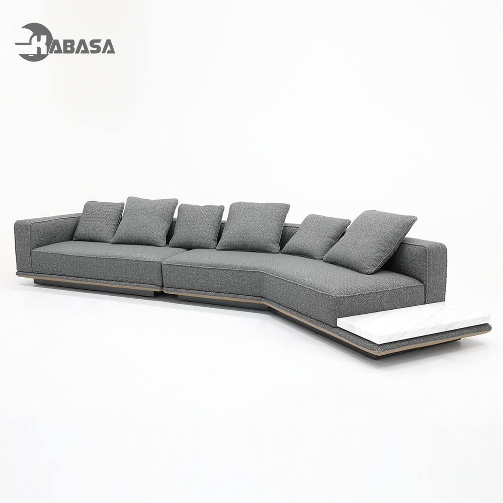 KABASA Italian Style Modern Sectional Sofa Set Furniture Soft Living Room Sofa Seat Artistic and Luxurious L Shape Fabric Sofa S