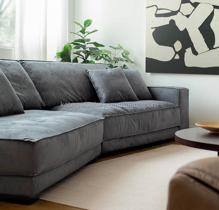 Gray Velvet Fabric Sectional Couch Sofa Set Living Room Sofas 7 12 Seater Couch Italian Sectional Sofa Luxury Modern