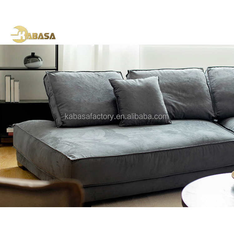 Gray Velvet Fabric Sectional Couch Sofa Set Living Room Sofas 7 12 Seater Couch Italian Sectional Sofa Luxury Modern