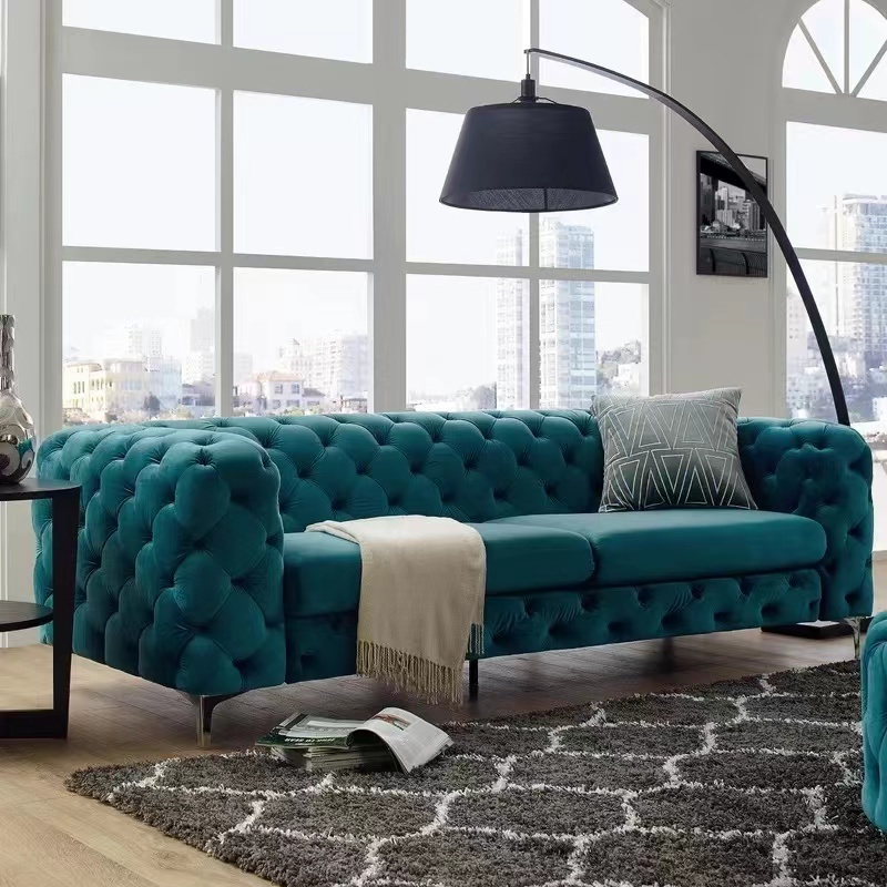 KABASA Light Luxury Simple Sofa for Living Room Beauty Salon Reception Cloth Store Lamb Velvet Sofa Fabric Bedroom Furniture Set