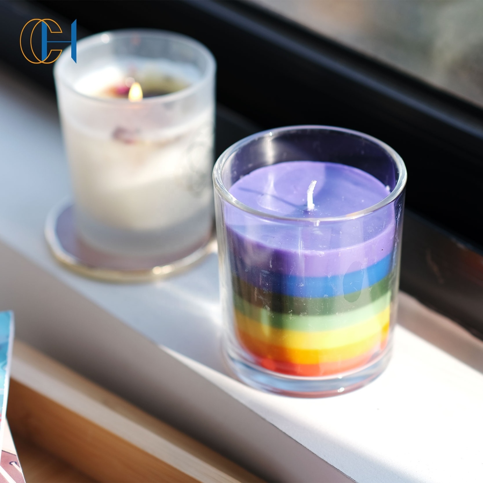 Chakra 2024 New handmade Organic Spell Scented Spiritual Colorful Chakra Soy Wax Relax Meditation Prayer rainbow Candle