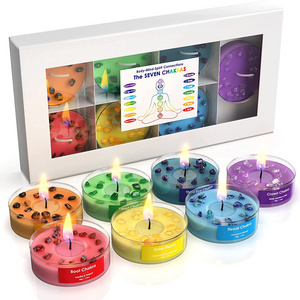 Customized Fragrance Chakra Spiritual Healing Gift Candle Set Meditation Yoga Prayer 7 Small Chakra Candles