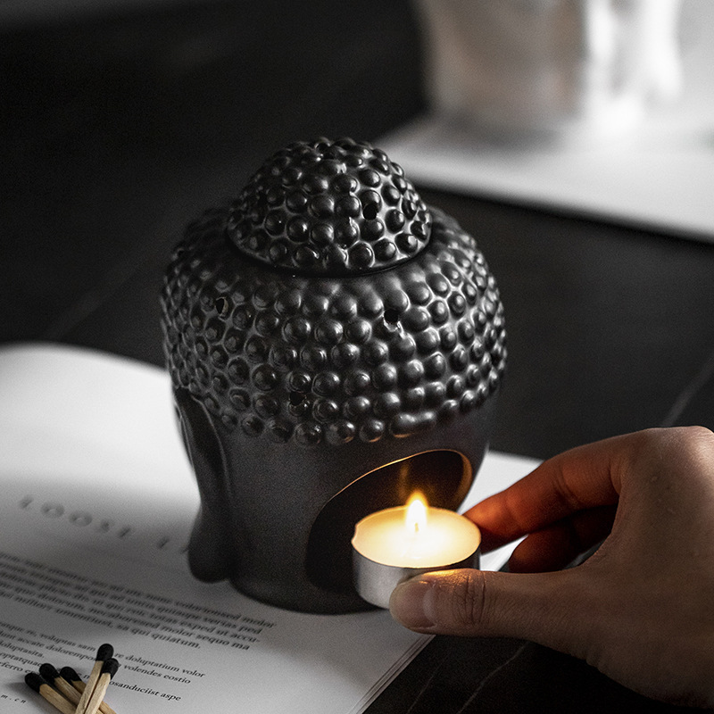 Kabbalah Custom Buddha Diffuser Furnace Aroma Essential Oil Burner Ceramic Wax Holder Essential Oil Incense Wax Melt Burner