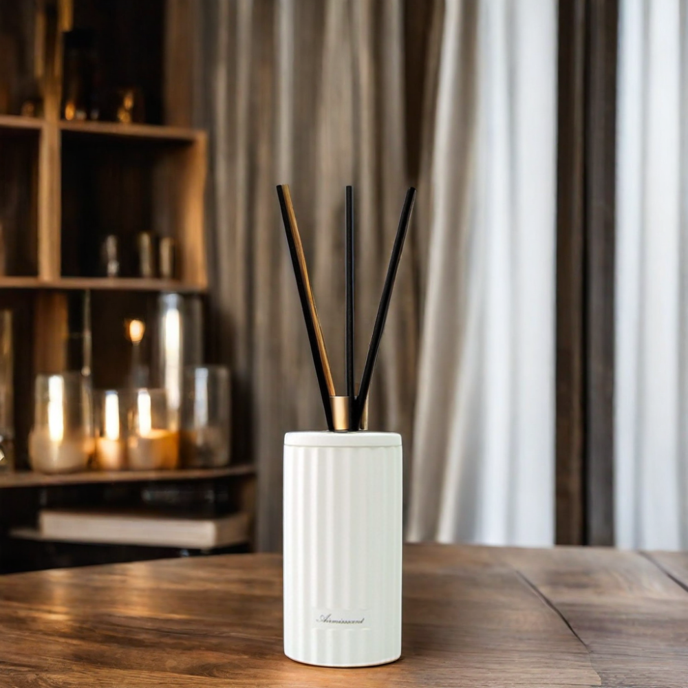 2024 New Launched Luxury Design 100ml 150ml 200ml Empty Vessel Ceramic Concrete Reed Diffuser