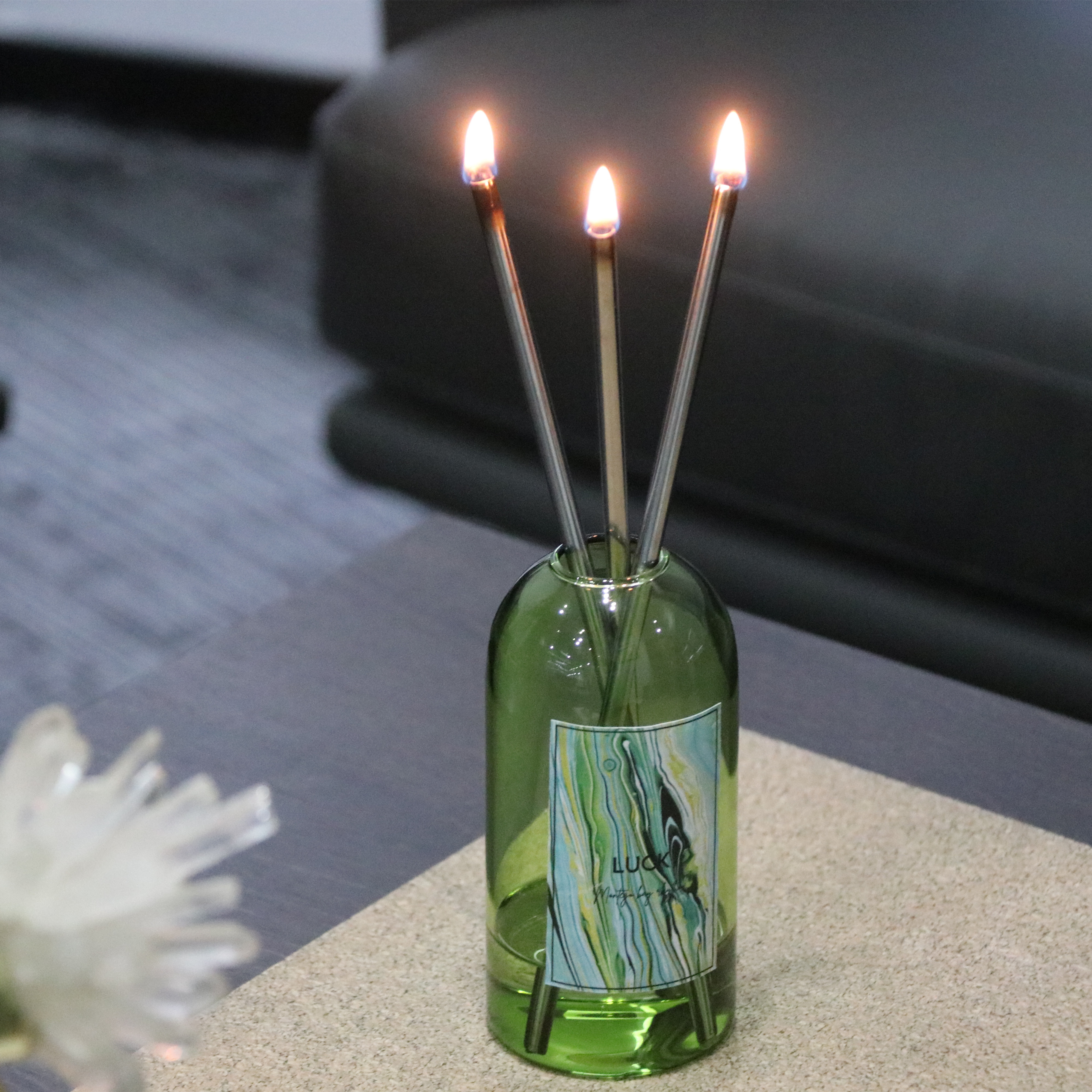 Luxurious and Minimalistic Steel Candle Elegant Refillable Oil Candle Everlasting Decoration Candles