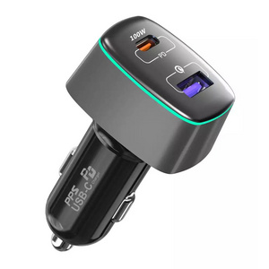 Hot Selling 100W High Power Car charger adapter Universal Electric Mobile Phone USB-C PD car charger fast charging