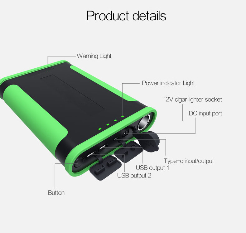 Multi-Functional Power-Pack 48000mAh Outdoor Solar Power Bank with 60W/30W PD QC 3.0 and 12V 15A Cigarette lighter