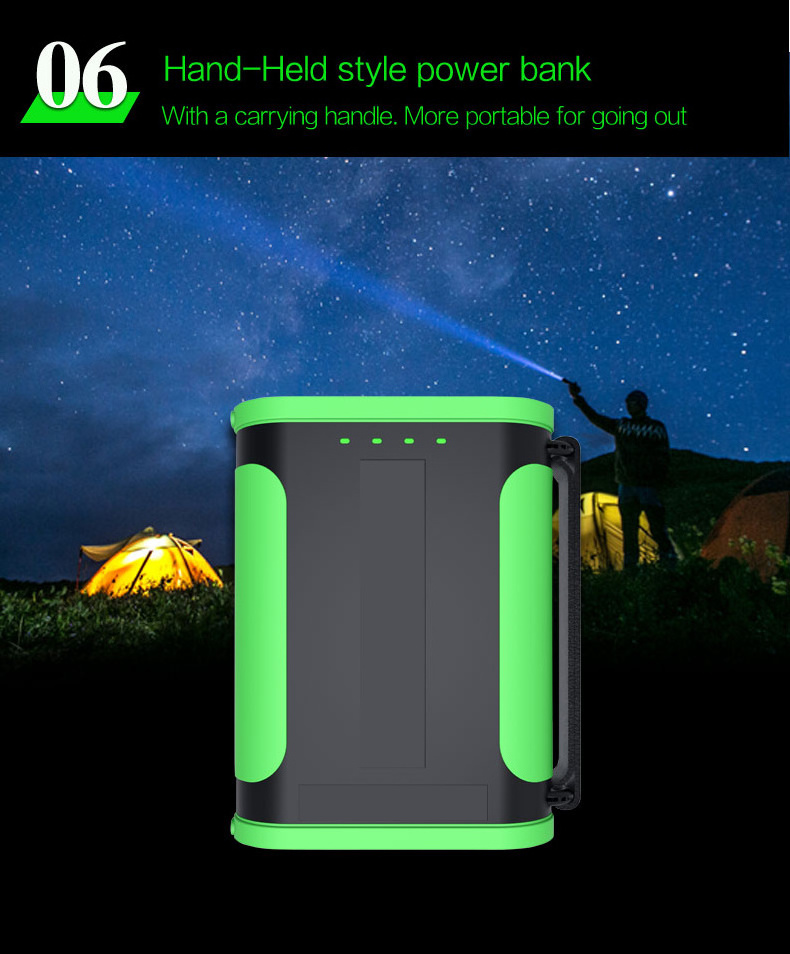 96000mah 12V 24V Camping Solar Power Bank Portable Cell phone charger with Led flashlight