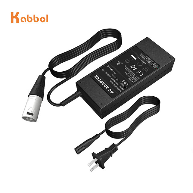 110W 54.6V 2A XLR Lithium Battery Charger for Electric Bike Mobility Scooter 48V Lithium Battery Charger XLR Connector