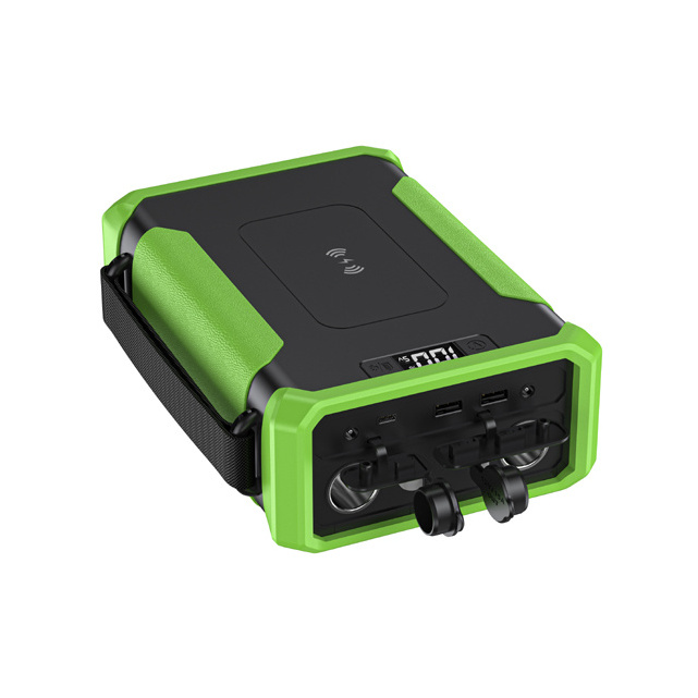 High capacity 96000mAh Outdoor Power Bank fast charging power station with 2x12V cigarette lighter sockets and 60W PD port