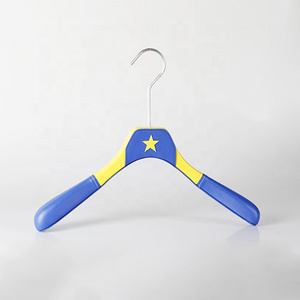 Factory custom branded logo kids wooden children baby clothes leather hangers with gold hook