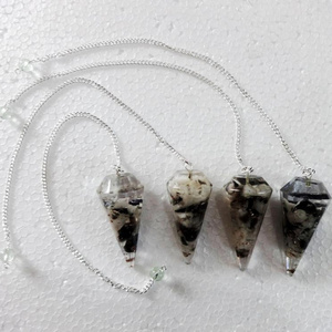 Wholesale  Orgone Pendulum : Black Obsidian & Moonstone Combination Orgone Pendulum