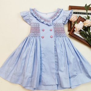 Spanish Summer Dress for Girls Net Red Sweet Bow Princess Style Cotton Cross-Border Embroidery Children's Dress