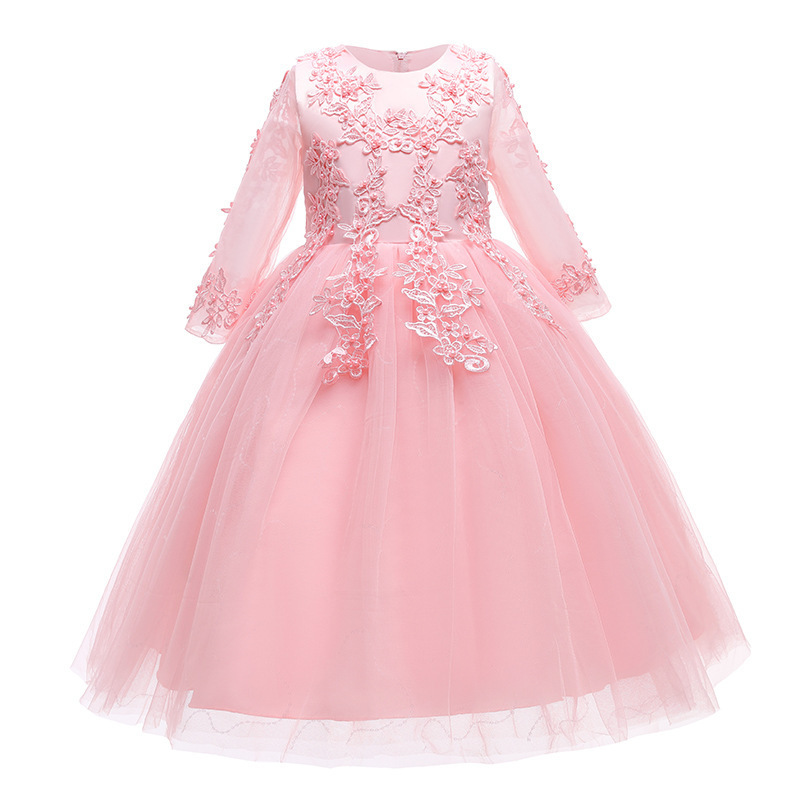 Little Girl Birthday Party Dress Wedding Formal Short Tutu Lace Full Dress Kids Princess 5-12Years Girls Summer Princess Dress