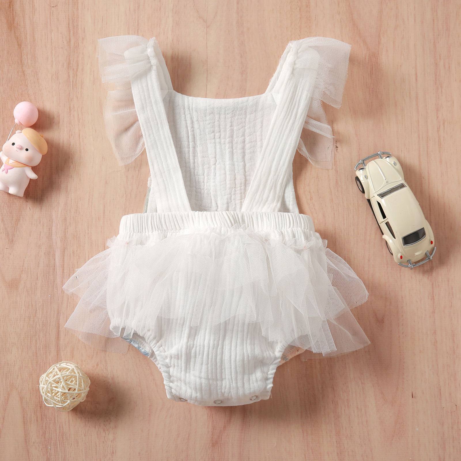 Lace Dresses Romper Baby Girl Newborn Baby 1st Birthday Photo Shoot Outfits Lace Ruffle Romper Smash Cake Dress