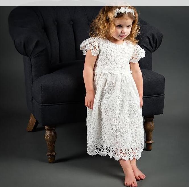 Lace White Baby Dress Christening Baptism Gown and Bonnet Bautizo Kids Dresses For Girls Special Occasion Dress