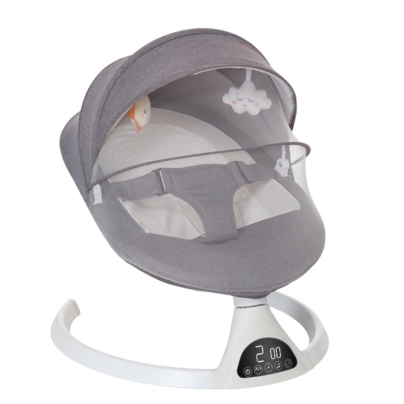 2022 new sale baby swing bed electric baby bouncer cribs usb rechargeable Remote control with music mosquito net