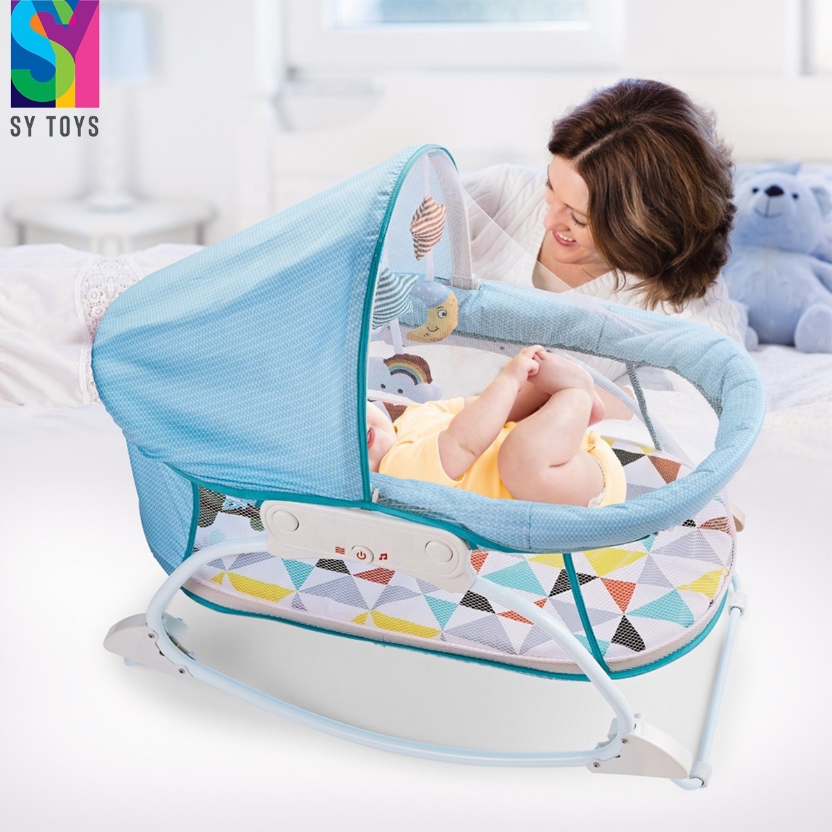 3 IN 1 Portable Electric Baby Cradle Sets Toy Tent Foldable Baby Musical Rocking Swing Bed For Newborn Kid Bassinet