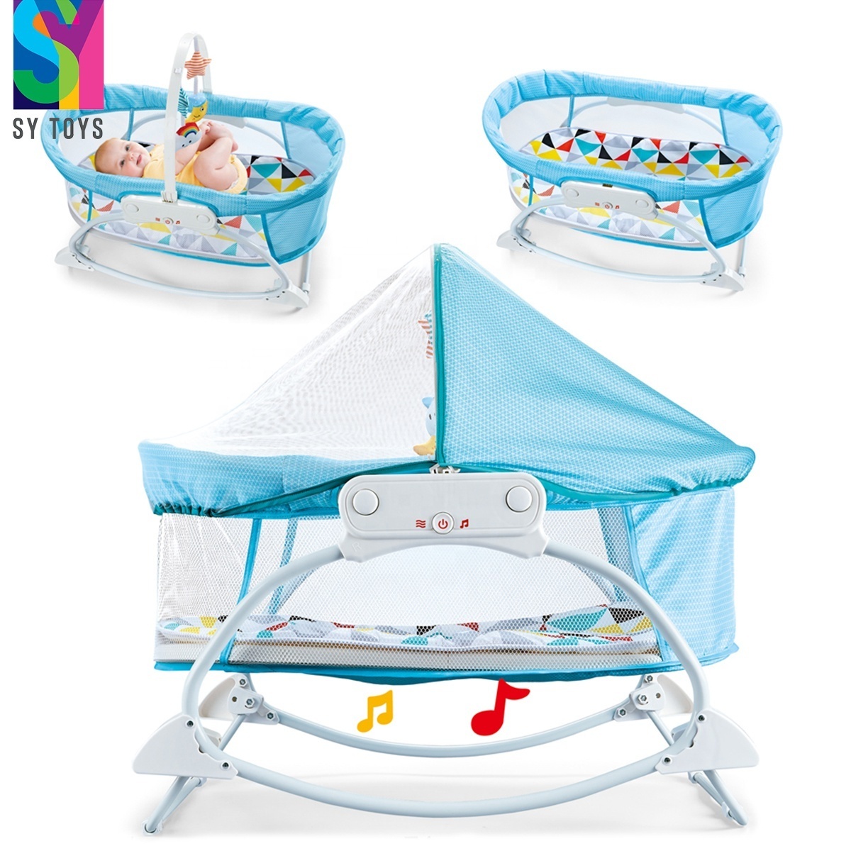 3 IN 1 Portable Electric Baby Cradle Sets Toy Tent Foldable Baby Musical Rocking Swing Bed For Newborn Kid Bassinet