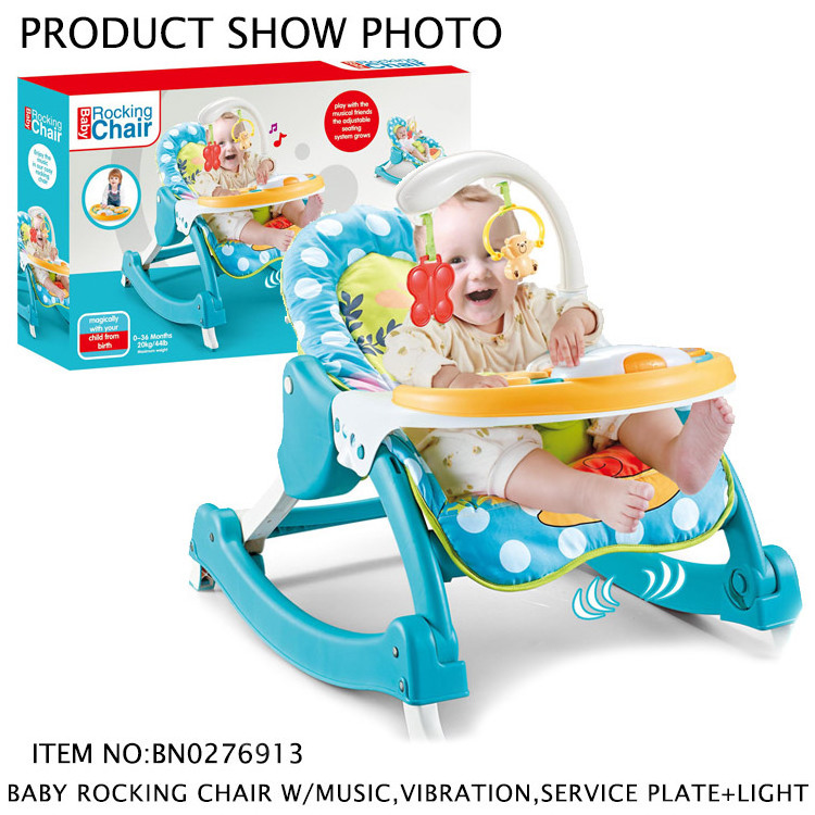 Baby Vibration Music Rocking Chair Blue Rocker Automatic Cradle Infant Swing