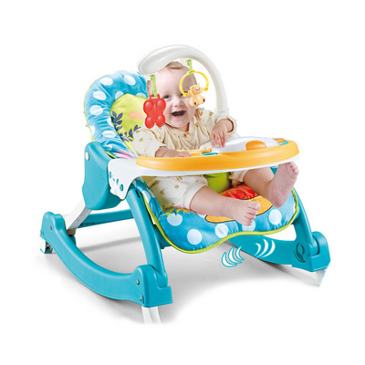 Baby Vibration Music Rocking Chair Blue Rocker Automatic Cradle Infant Swing