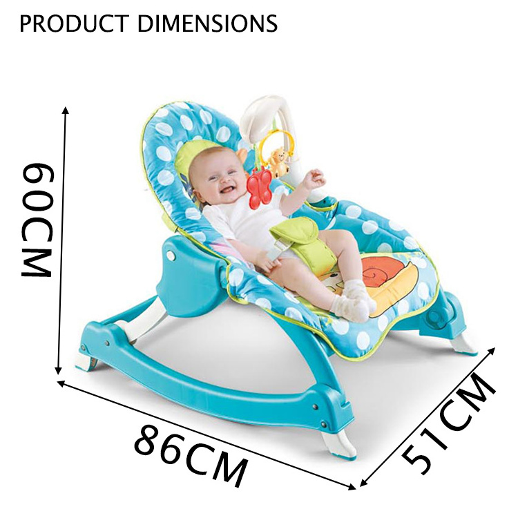 Baby Vibration Music Rocking Chair Blue Rocker Automatic Cradle Infant Swing