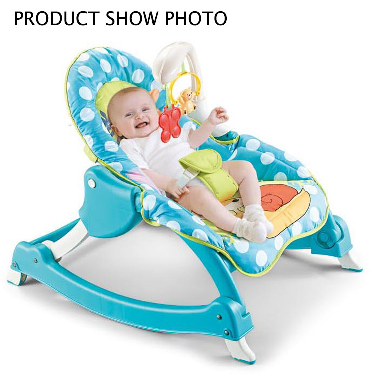 Baby Vibration Music Rocking Chair Blue Rocker Automatic Cradle Infant Swing