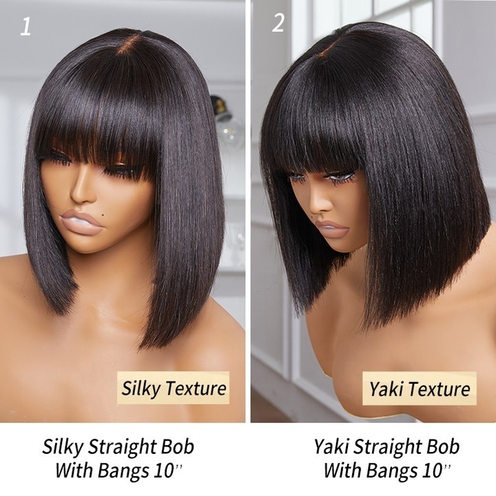 150 180 Density true scalp Human Hair Wigs Women Wholesale short bob wig with bang for Black women hot selling Summer wigs