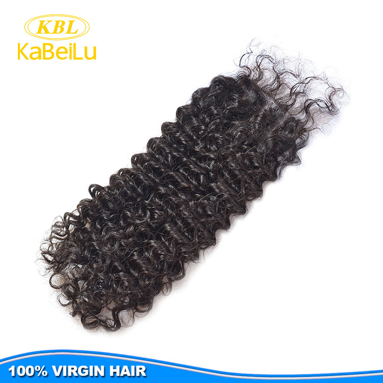 KBL Brazilian hair 4x4 three part lace closure,virgin brazilian kinky curly hair 3 bundles with closure,remy kinky curly closure