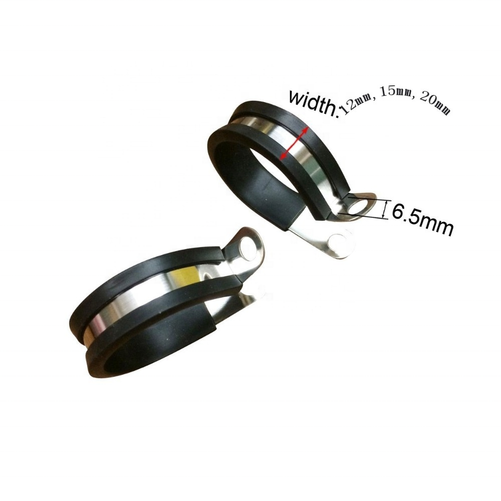 Size15mm x0.6mm Stainless Steel Rubber Cushioned Insulated Clamp