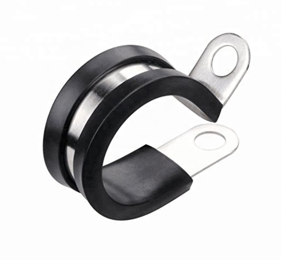 Size15mm x0.6mm Stainless Steel Rubber Cushioned Insulated Clamp