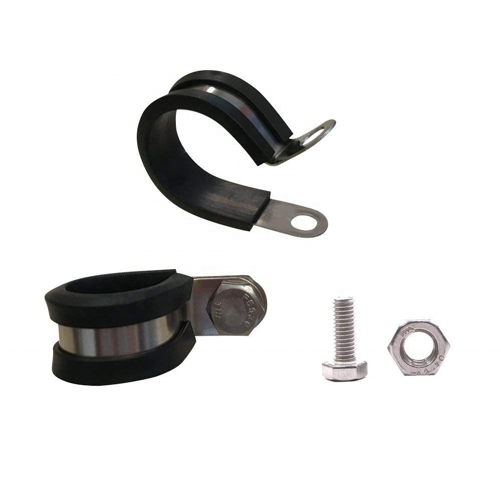 Size15mm x0.6mm Stainless Steel Rubber Cushioned Insulated Clamp