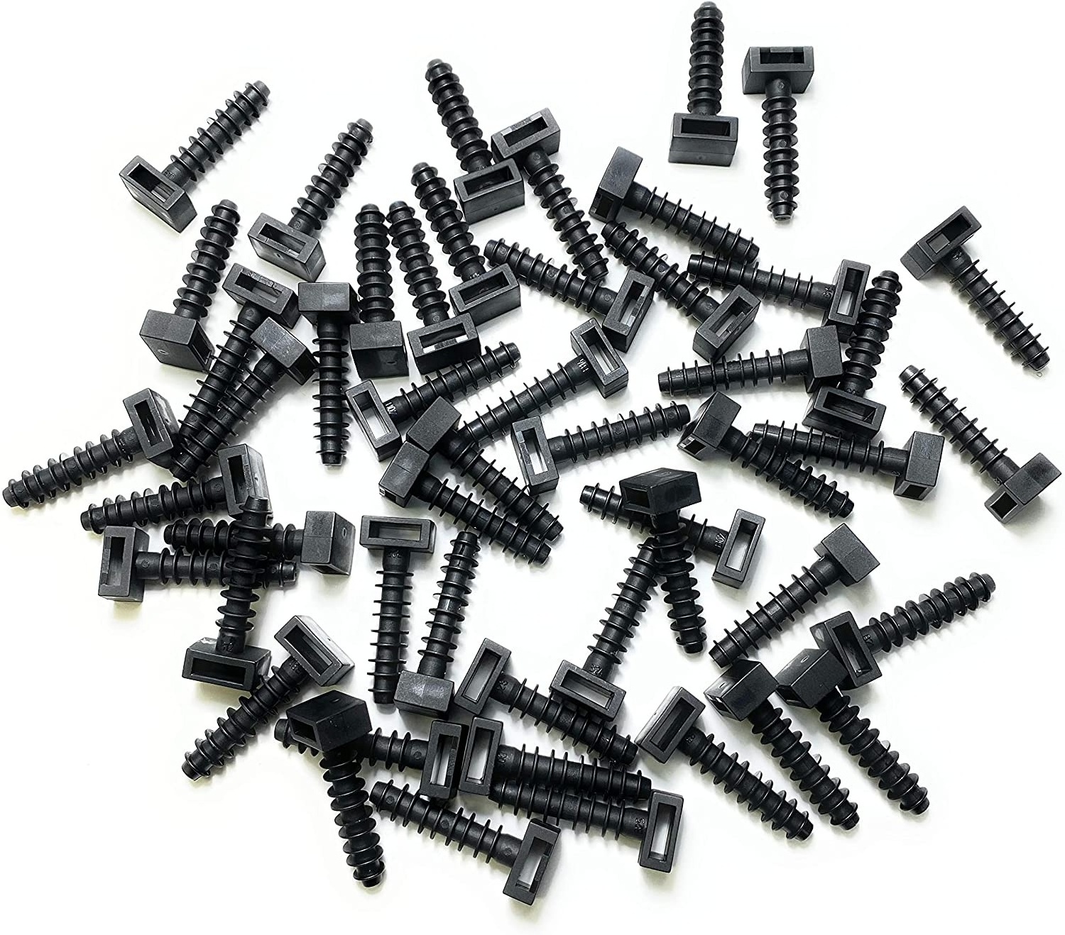 Black Cable Tie Masonry Screw Mounts - Up to 9mm Cable Ties