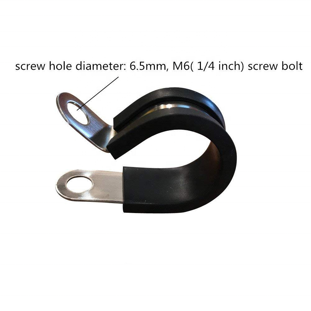 Size15mm x0.6mm Stainless Steel Rubber Cushioned Insulated Clamp